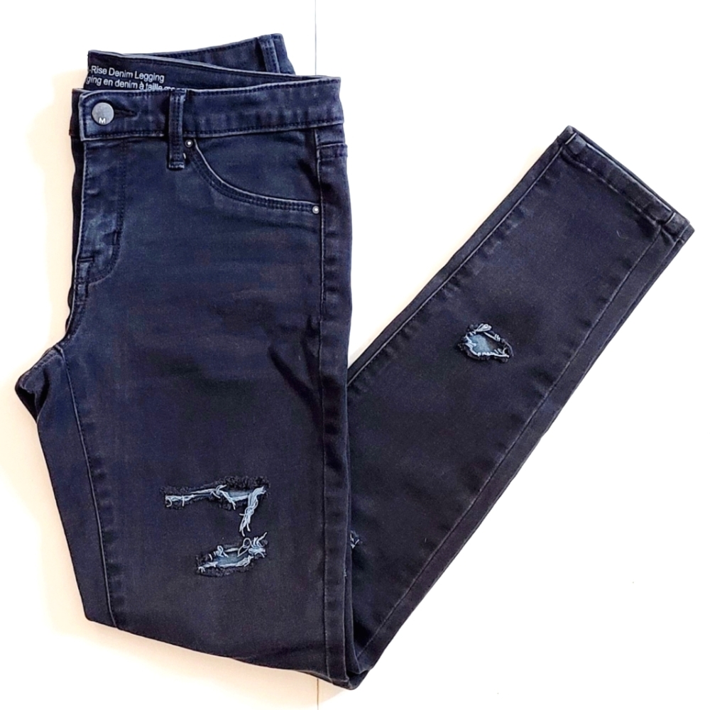 Distressed denim Legging